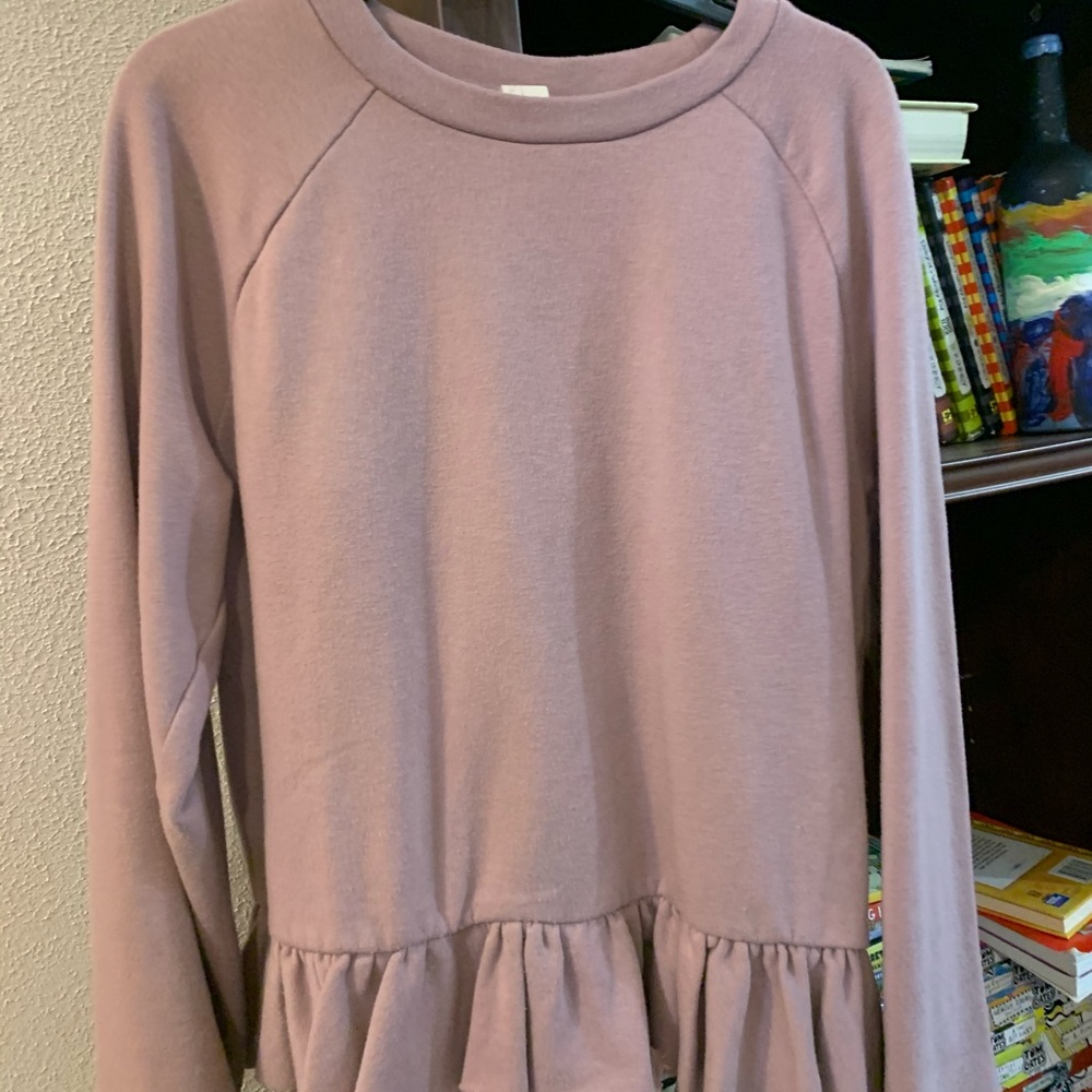 H&M Shirt with Ruffle and Embroidered Flowers